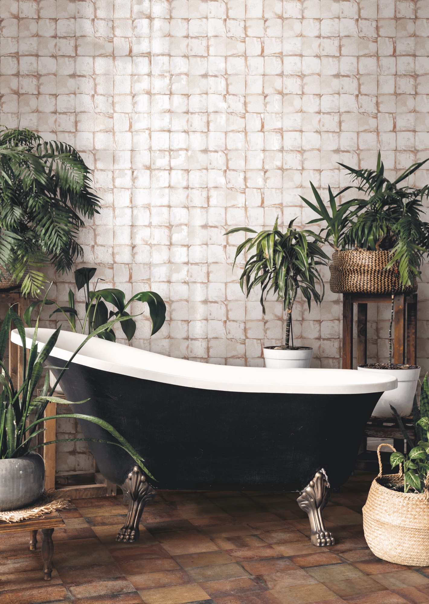 Vertical,Photo,Of,Elegant,Bathroom,With,Stylish,Interior,Design,,Textile